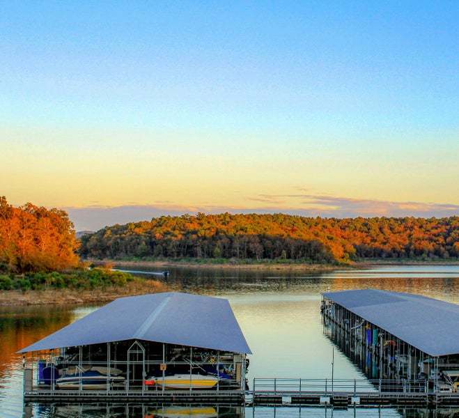 Sunset over Norfork Lake in Arkansas